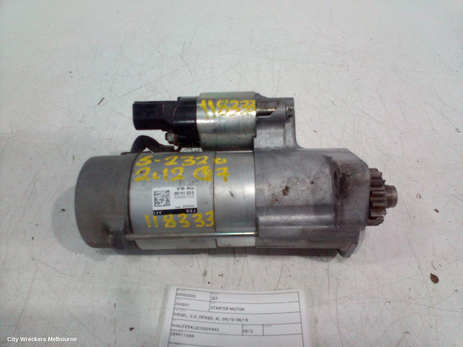 AUDI Q7 STARTER, DIESEL, 3.0, DENSO, 4L, 09/2010 - 08/2015 - Image 1