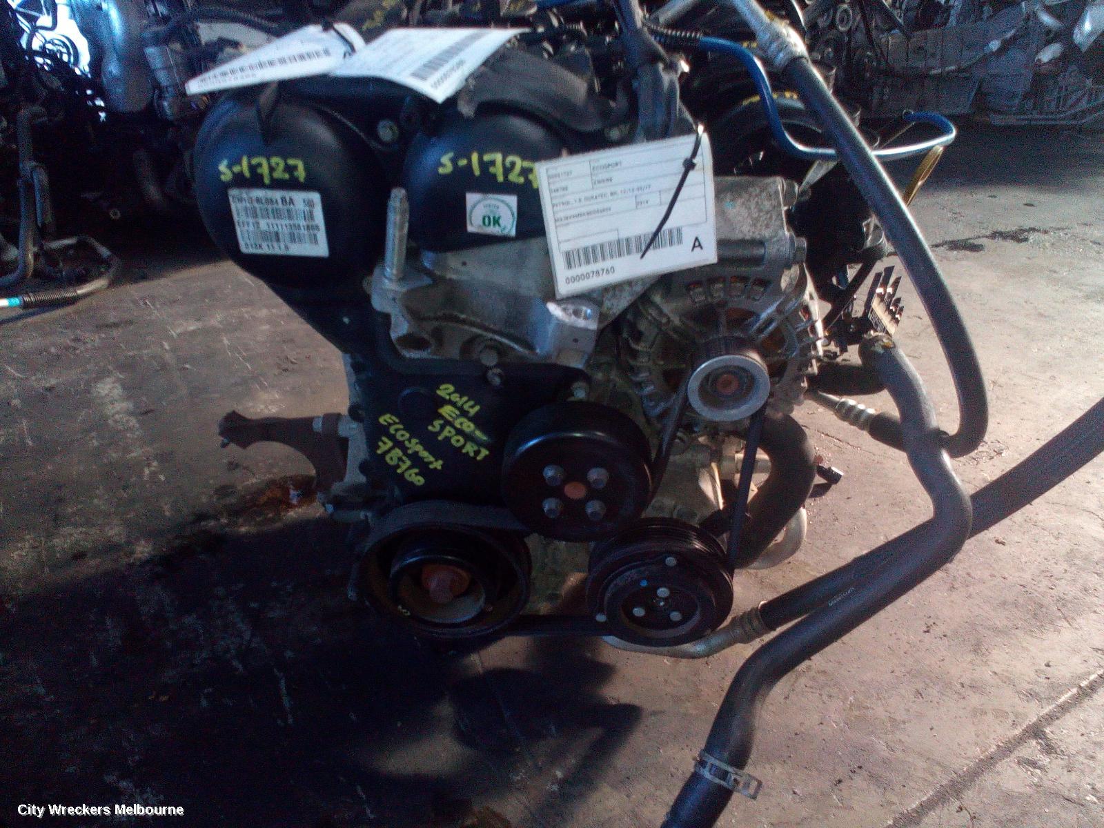 FORD ECOSPORT ENGINE, PETROL, 1.5, DURATEC, BK, 12/2013 - 09/2017 - Image 2