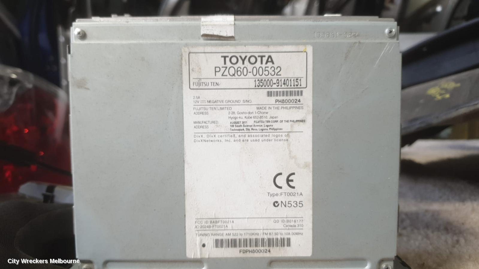 TOYOTA RAV4 RADIO/CD/DVD/SAT/TV, SINGLE DISC CD PLAYER (P/N ON FACE 32804), ACA33, 11/2005 - 11/2012 - Image 3