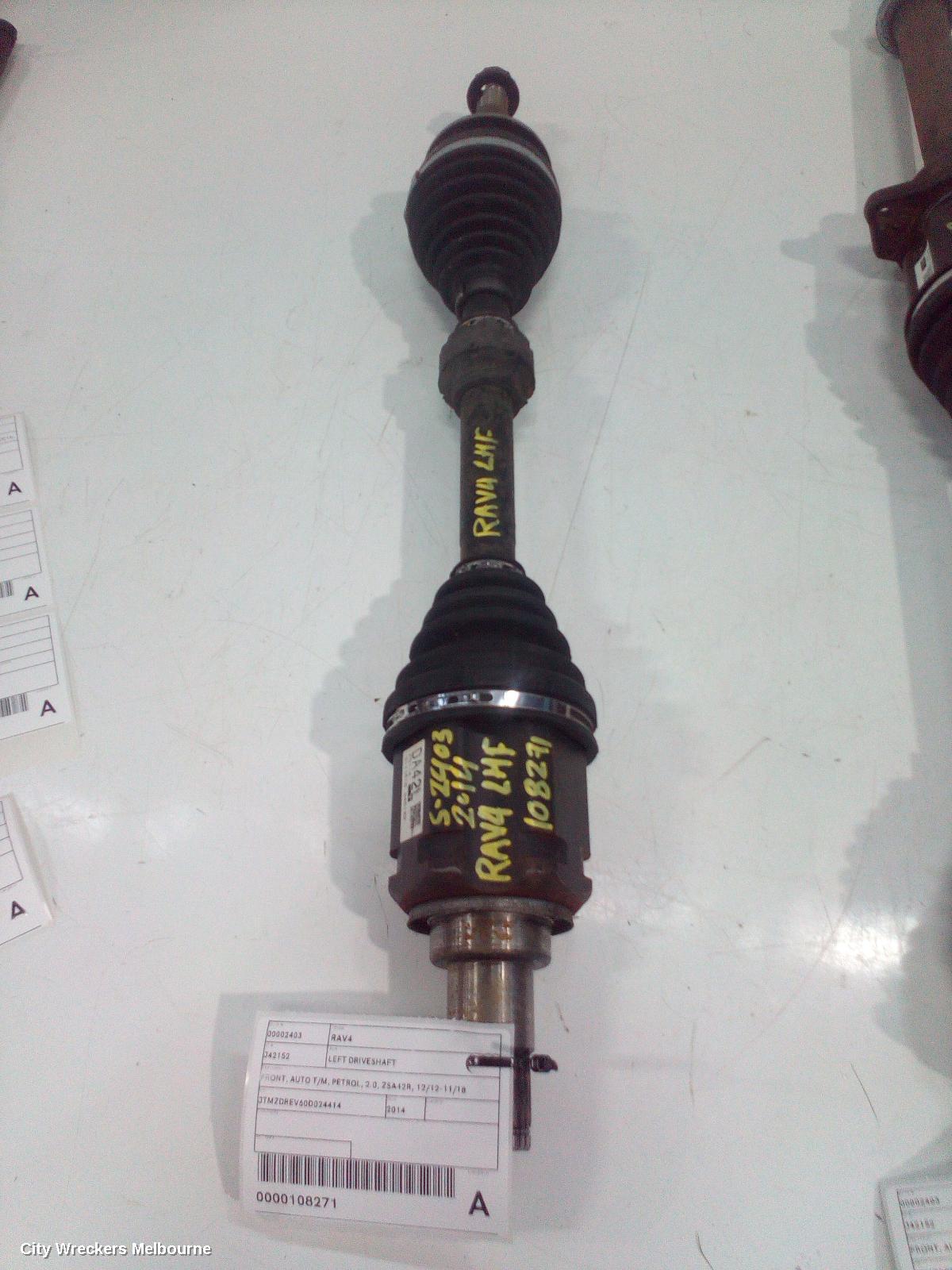 TOYOTA RAV4 LEFT DRIVESHAFT, FRONT, AUTO T/M, PETROL, 2.0, ZSA42R, 12/2012 - 11/2018 - Image 1