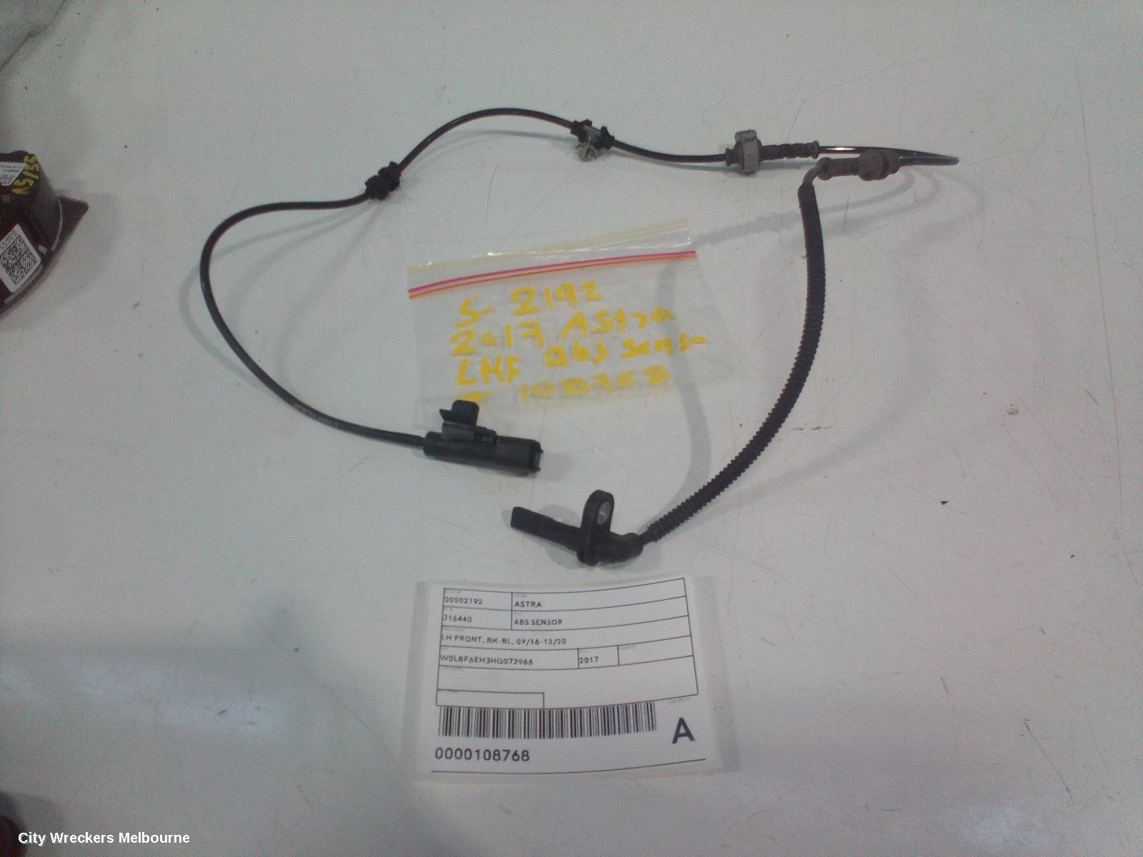 HOLDEN ASTRA ABS SENSOR, LH FRONT, BK-BL, 09/2016 - 12/2020 - Image 1