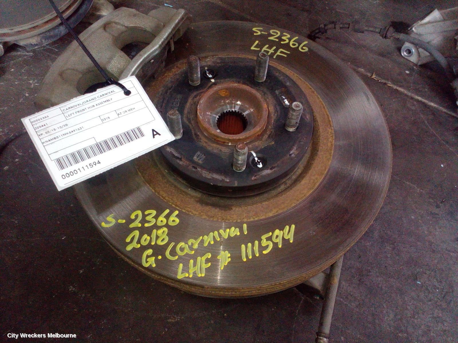 KIA CARNIVAL/GRAND CARNIVAL LEFT FRONT HUB ASSEMBLY, YP, 02/2015 - 10/2020 - Image 1