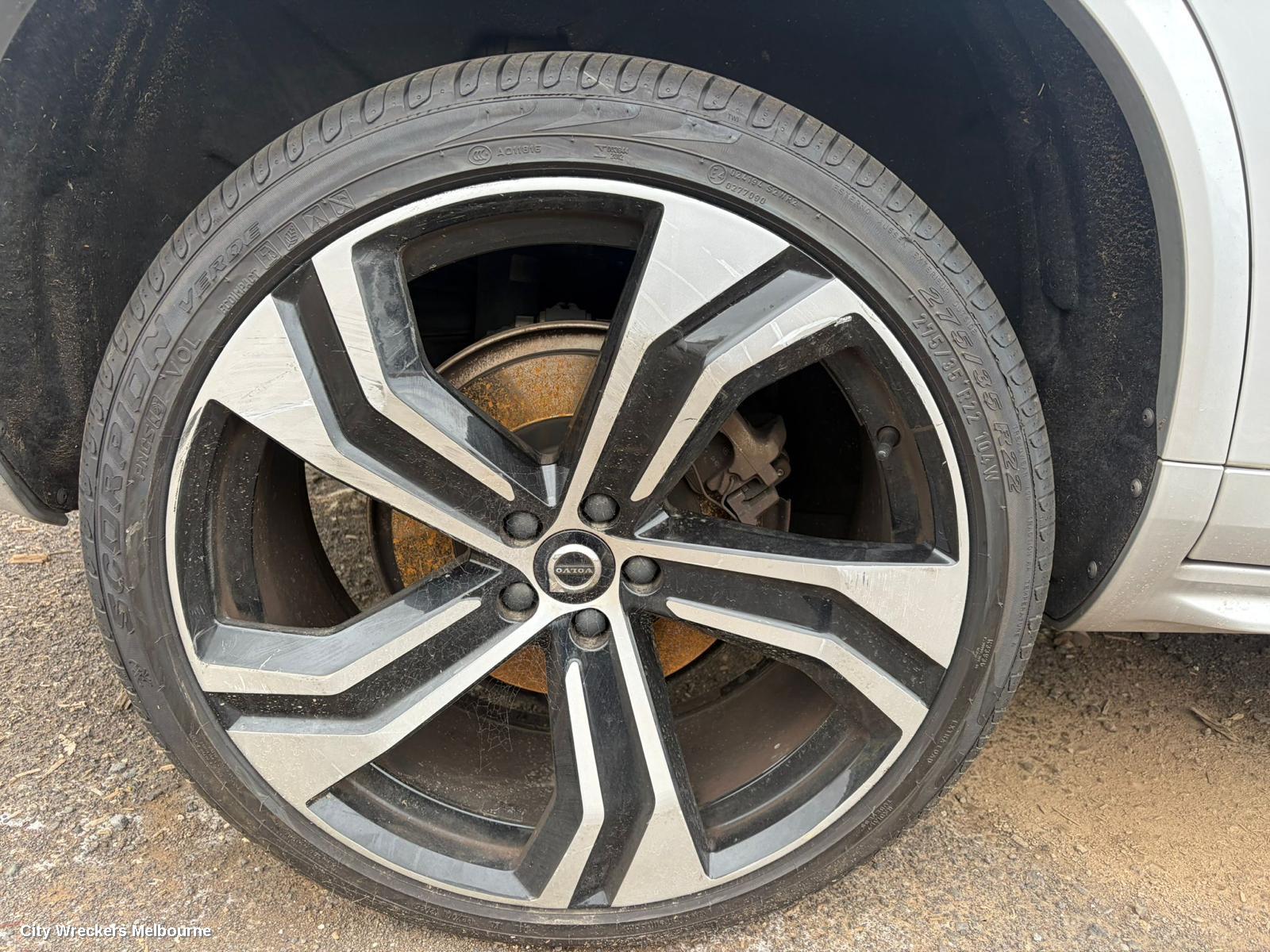 VOLVO XC90 WHEEL MAG, FACTORY, 22X9IN, 5 TURBINE SPOKE, SILVER/BLACK, MK2, 04/2015 - 08/2022 - Image 1