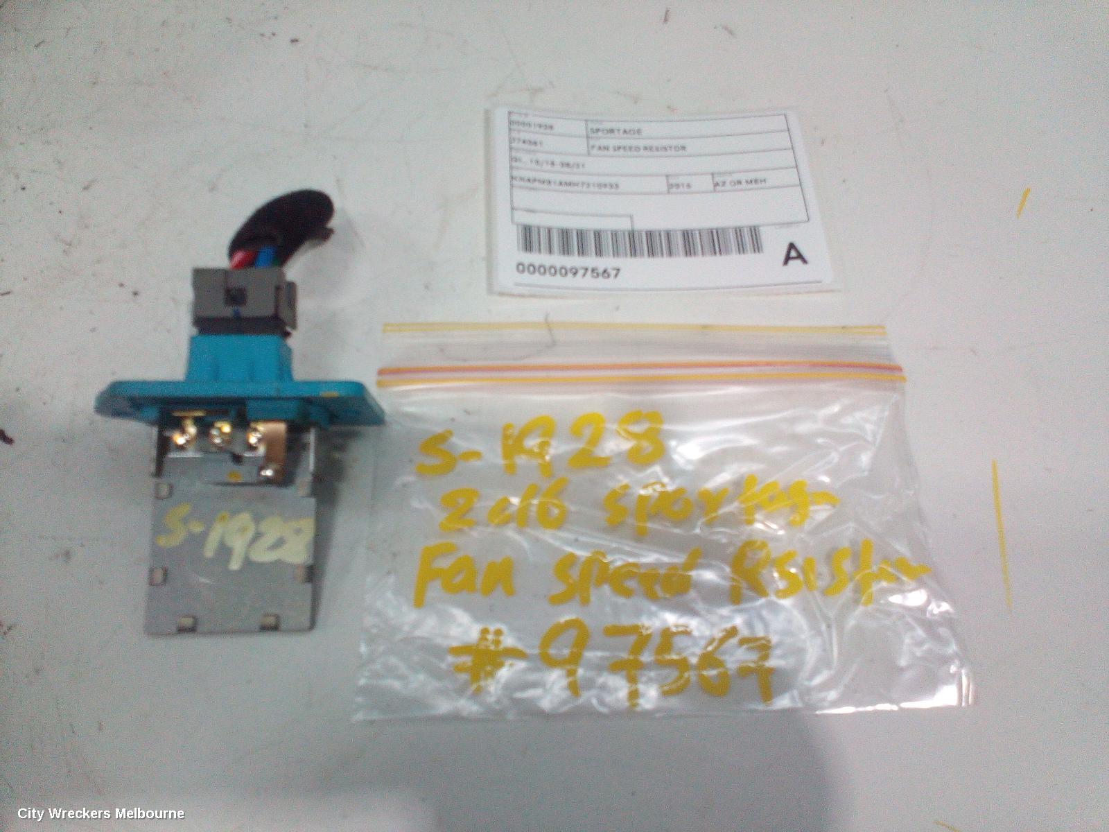 KIA SPORTAGE FAN SPEED RESISTOR, QL, NON CLIMATE CONTROL TYPE, 10/2015 - 08/2021 - Image 1