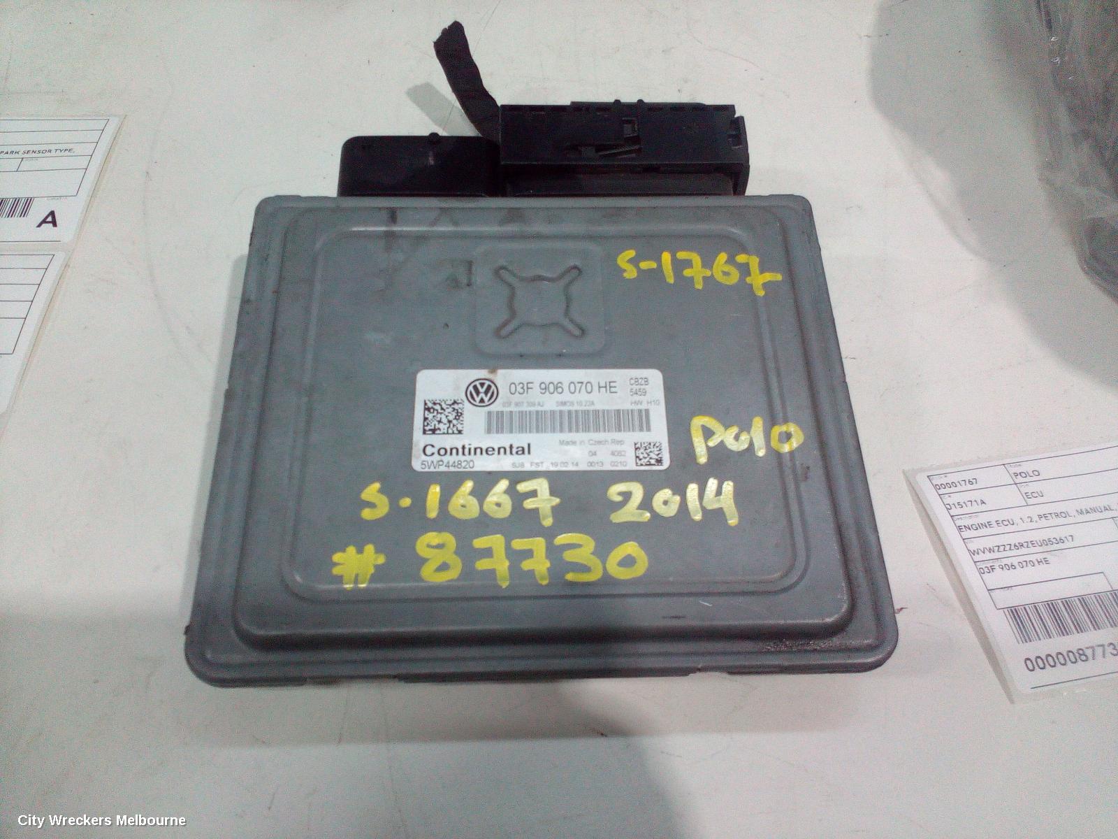 VOLKSWAGEN POLO ECU, ENGINE ECU, 1.2, PETROL, MANUAL, P/N 03F906070HE, ECU ONLY, 6R, 05/2010 - 05/2014 - Image 3