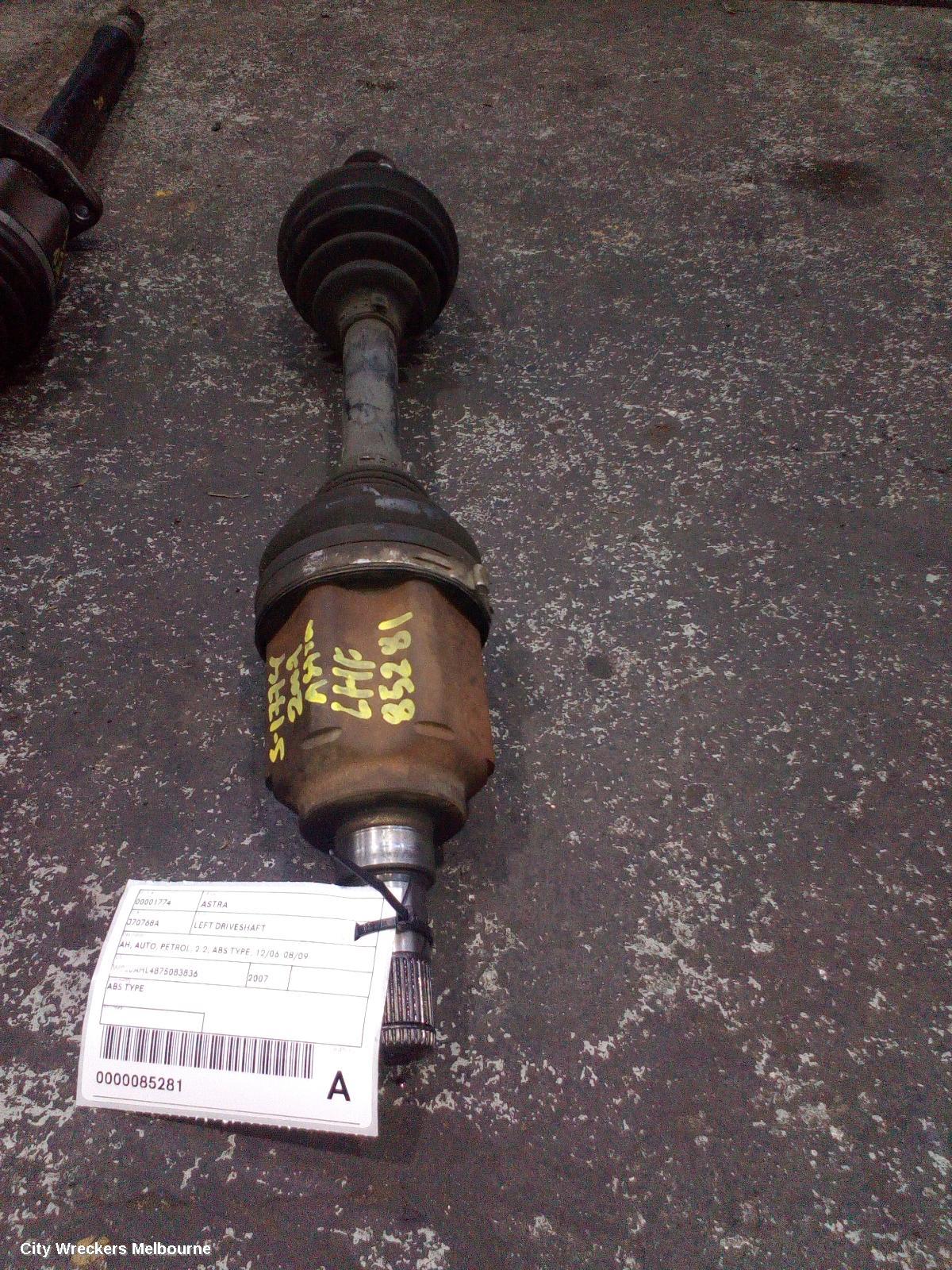 HOLDEN ASTRA LEFT DRIVESHAFT, AH, AUTO, PETROL, 2.2, ABS TYPE, 12/2006 - 08/2009 - Image 1