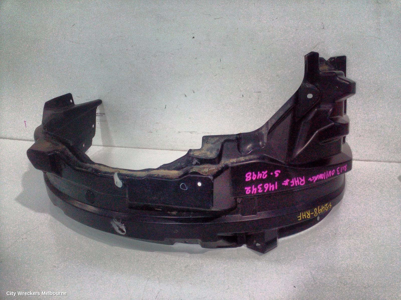 MITSUBISHI OUTLANDER RIGHT GUARD LINER, ZJ-ZL, FRONT, 10/2013 - 07/2021 - Image 1