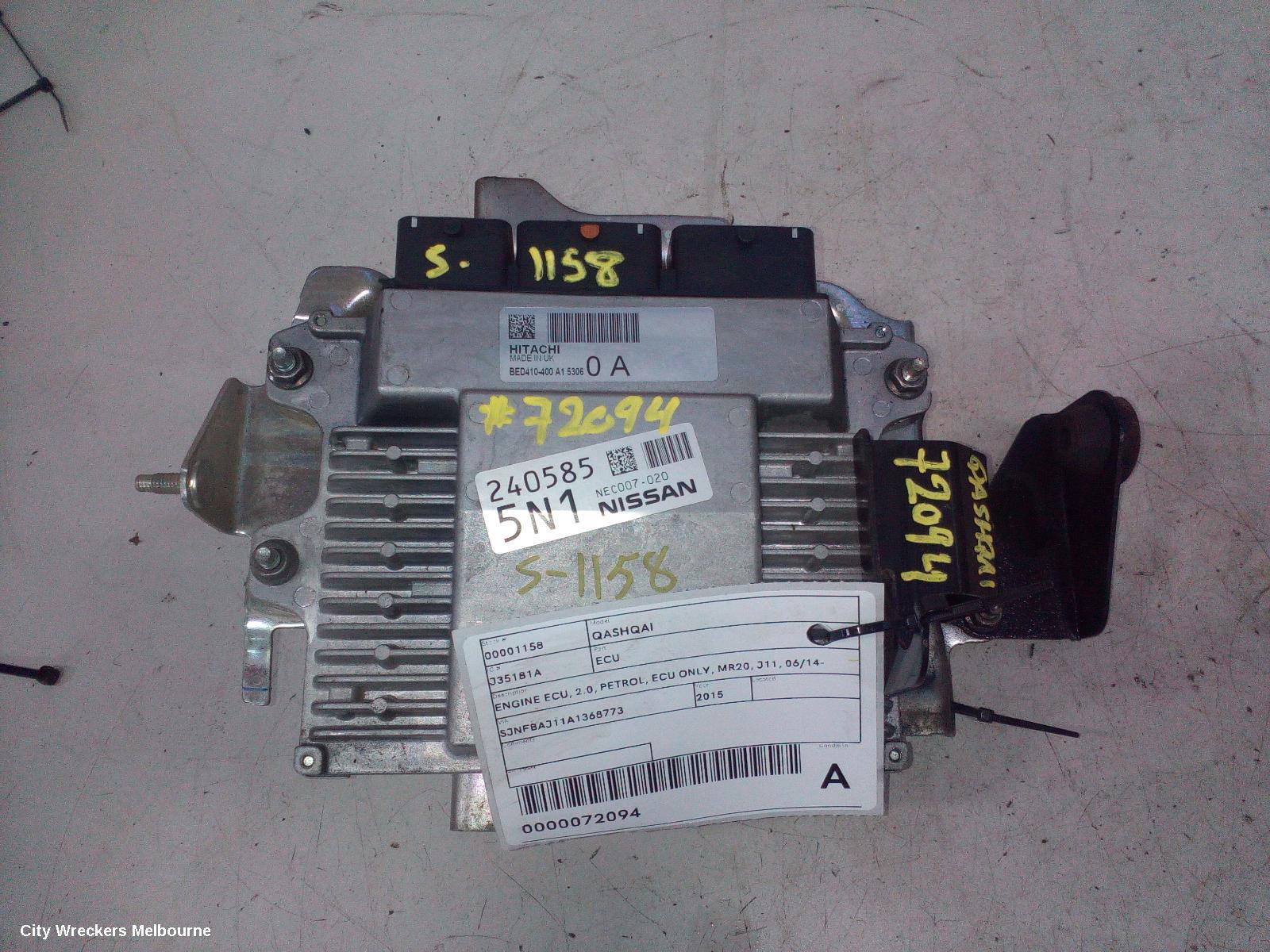 NISSAN QASHQAI ECU, ENGINE ECU, 2.0, PETROL, ECU ONLY, MR20, J11, 06/2014 ONWARDS - Image 3