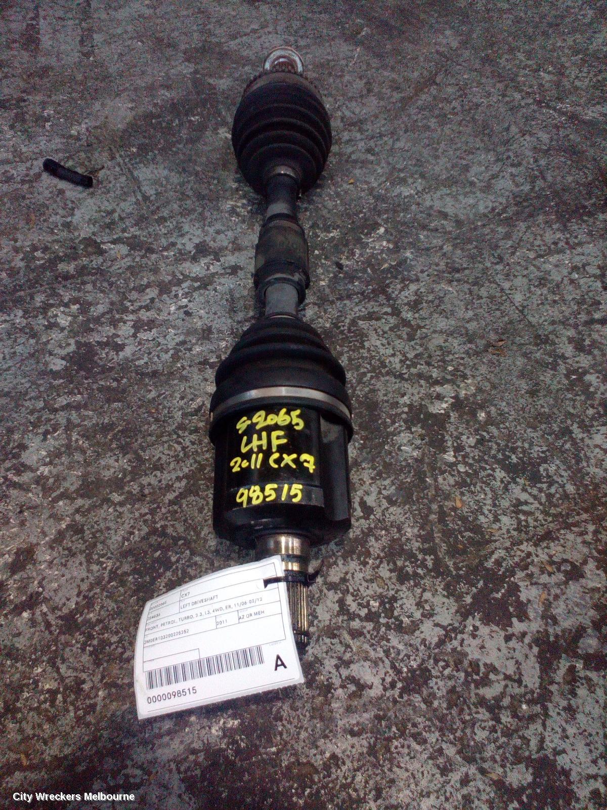 MAZDA CX7 LEFT DRIVESHAFT, FRONT, PETROL, TURBO, 2.3, L3, 4WD, ER, 11/2006 - 02/2012 - Image 1