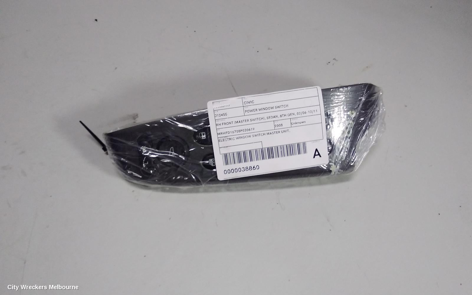 HONDA CIVIC PWR DR WIND SWITCH, RH FRONT (MASTER SWITCH), SEDAN, 8TH GEN, 02/2006 - 12/2011 - Image 3