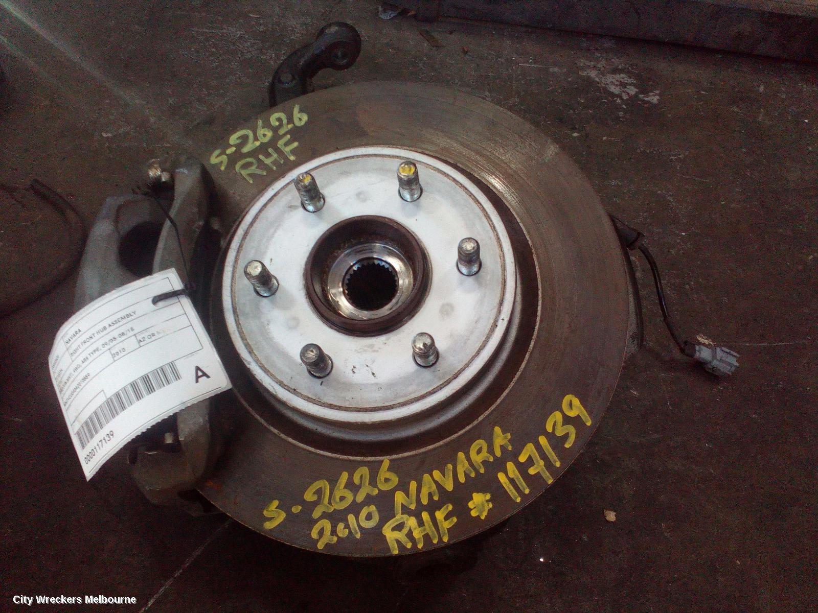 NISSAN NAVARA RIGHT FRONT HUB ASSEMBLY, D40 (VIN MNT), 4WD, ABS TYPE, 09/2005 - 08/2015 - Image 1
