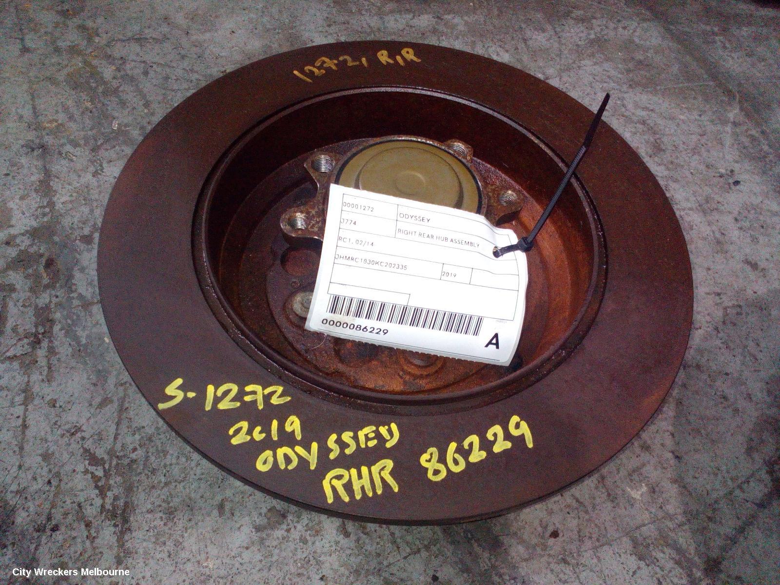 HONDA ODYSSEY RIGHT REAR HUB ASSEMBLY, RC1, 02/2014 - 03/2022 - Image 1
