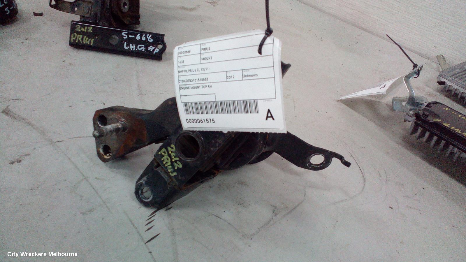 TOYOTA PRIUS MOUNT, NHP10, PRIUS C, 12/2011 - 03/2020 - Image 1