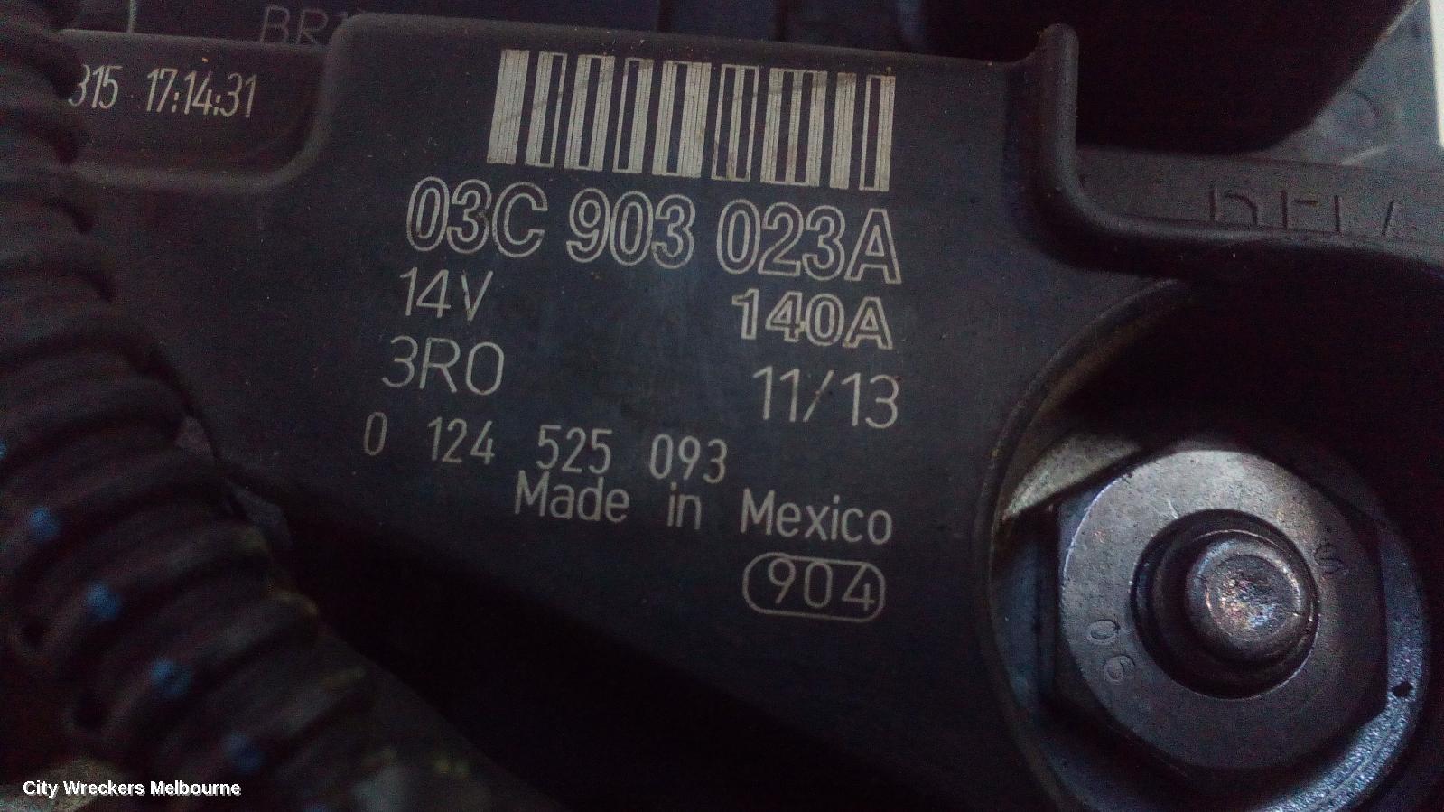 VOLKSWAGEN JETTA ALTERNATOR, PETROL, 1.4, BOSCH P/N 03C903023A, 1B, 02/2011 - 12/2017 - Image 1
