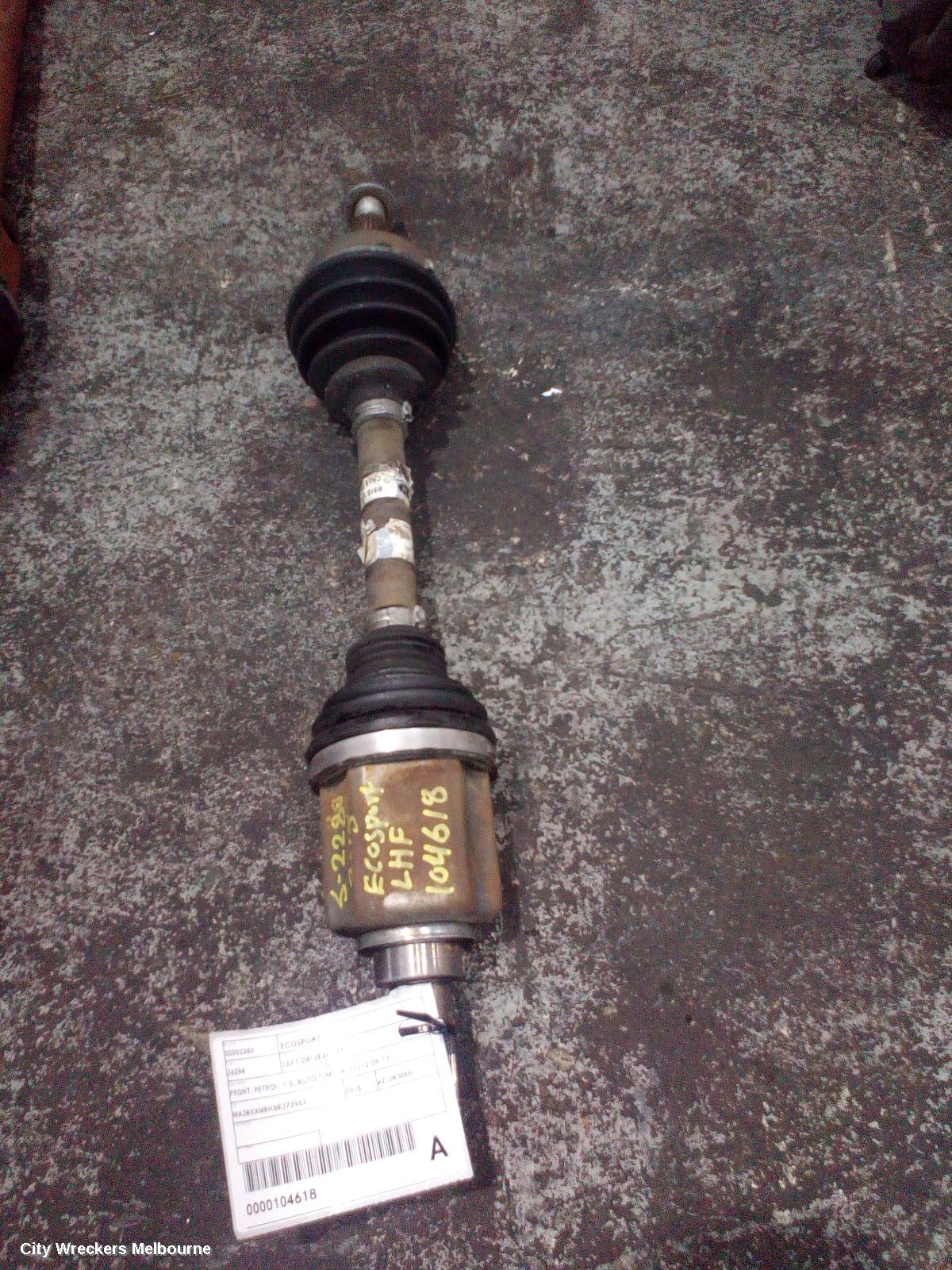 FORD ECOSPORT LEFT DRIVESHAFT, FRONT, PETROL, 1.5, AUTO T/M, BK, 11/2013 - 09/2017 - Image 2