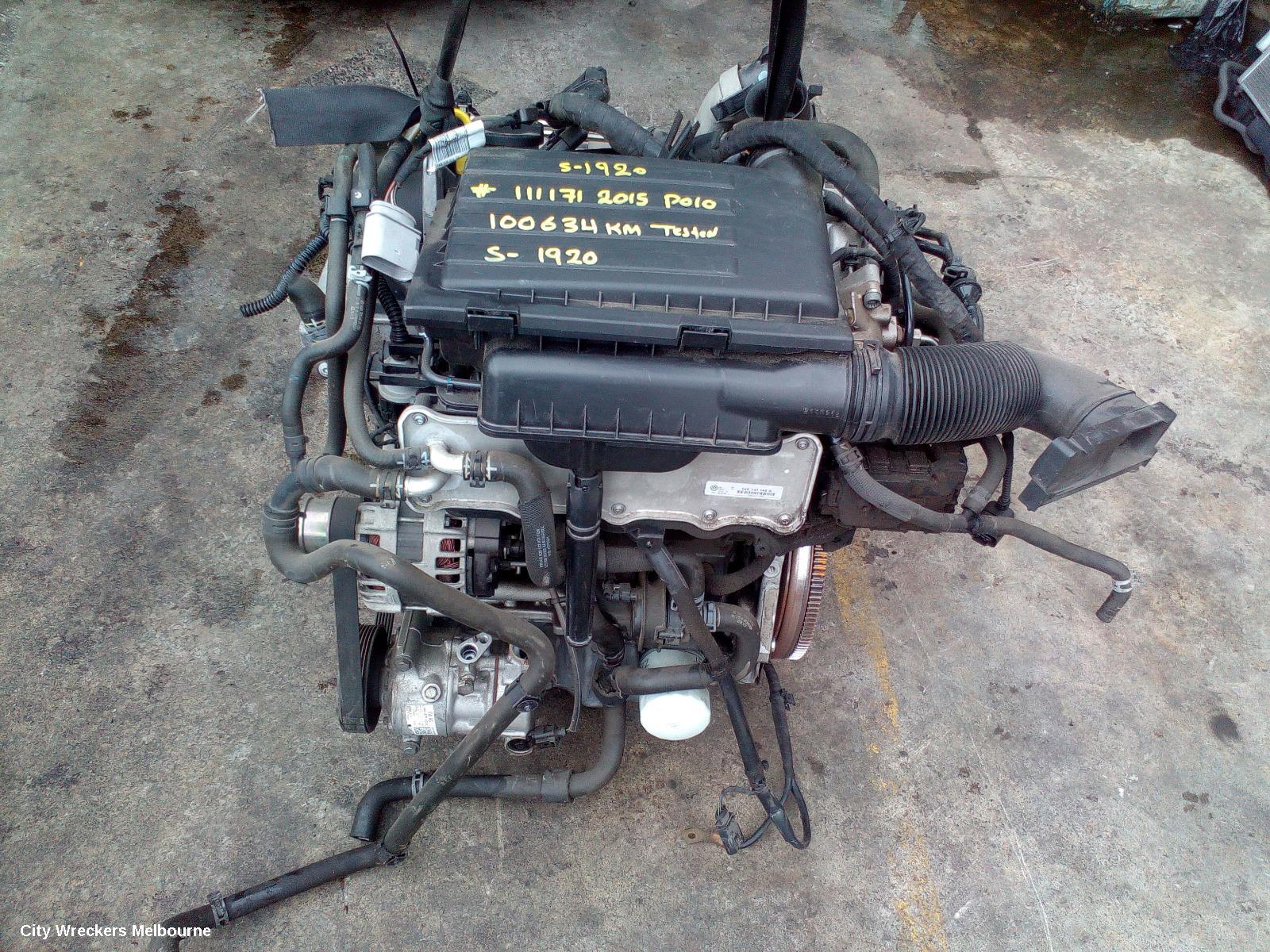 VOLKSWAGEN POLO ENGINE, PETROL, 1.2, TURBO, 6R, CJZD CODE, 05/2014 - 09/2017 - Image 1