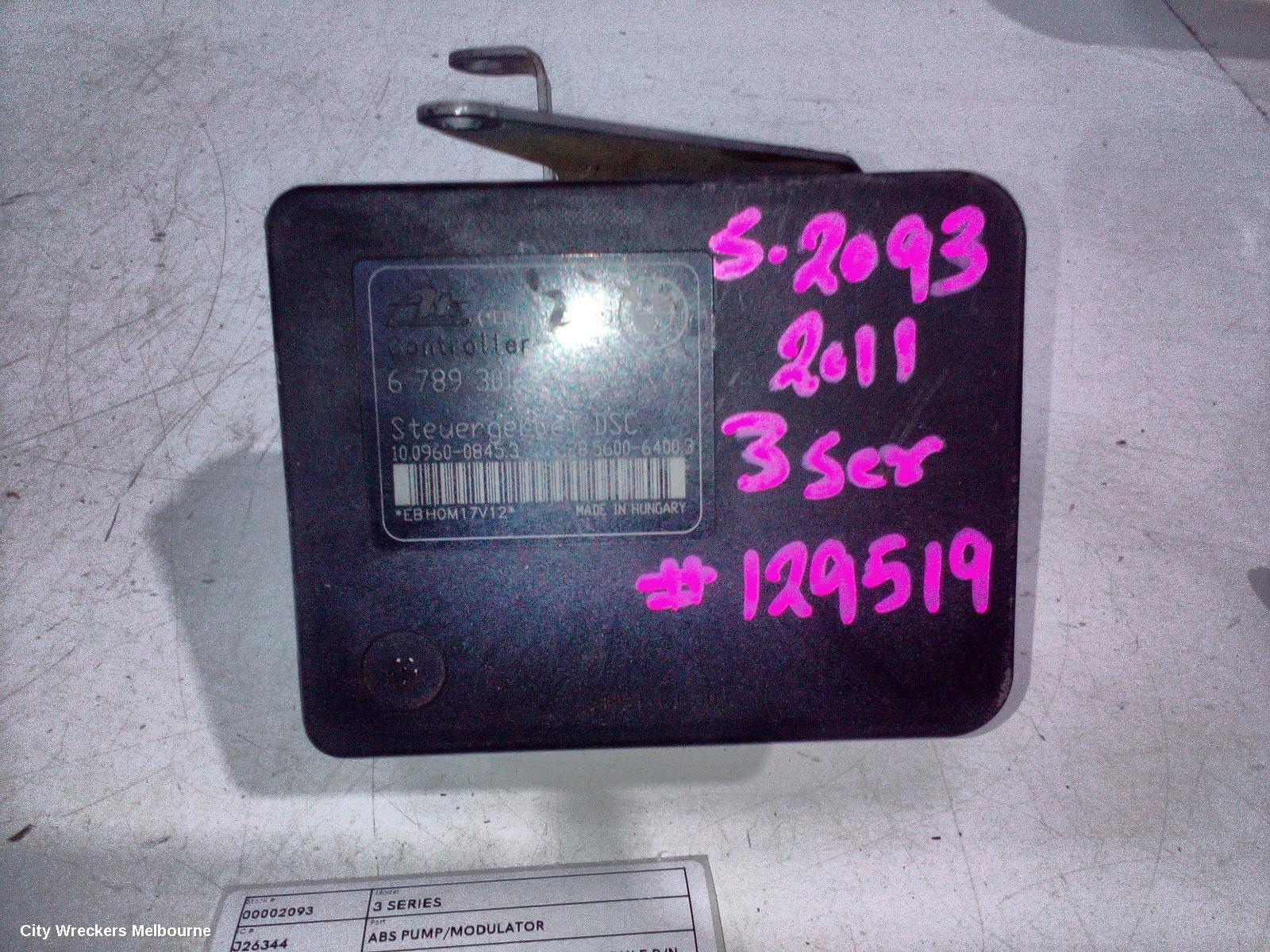 BMW 3 SERIES ABS PUMP/MODULATOR, E90, SEDAN, ON MOTOR P/N 34516789300, ON MODULE P/N 34526789301, 03/2005 - 01/2012 - Image 2