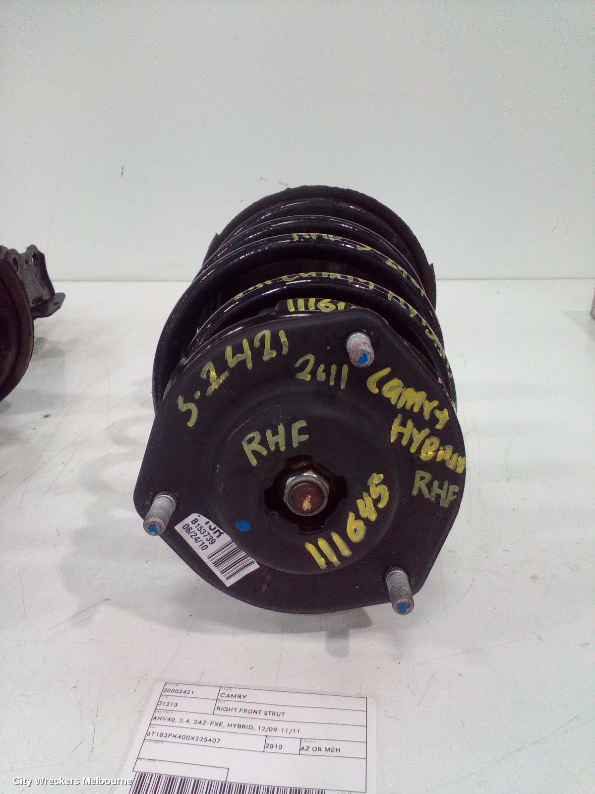 TOYOTA CAMRY RIGHT FRONT STRUT, AHV40, 2.4, 2AZ-FXE, HYBRID, 12/2009 - 11/2011 - Image 1