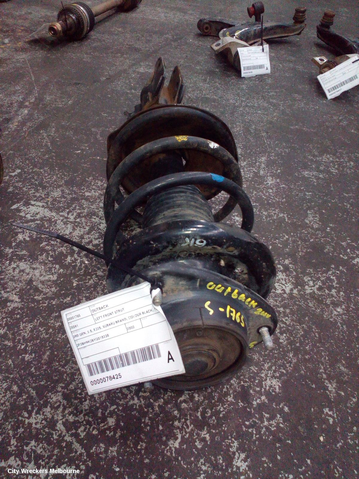SUBARU OUTBACK LEFT FRONT STRUT, 3RD GEN, 2.5, EJ25, SUBARU BRAND, COLOUR BLACK, 12/1998 - 08/2003 - Image 1