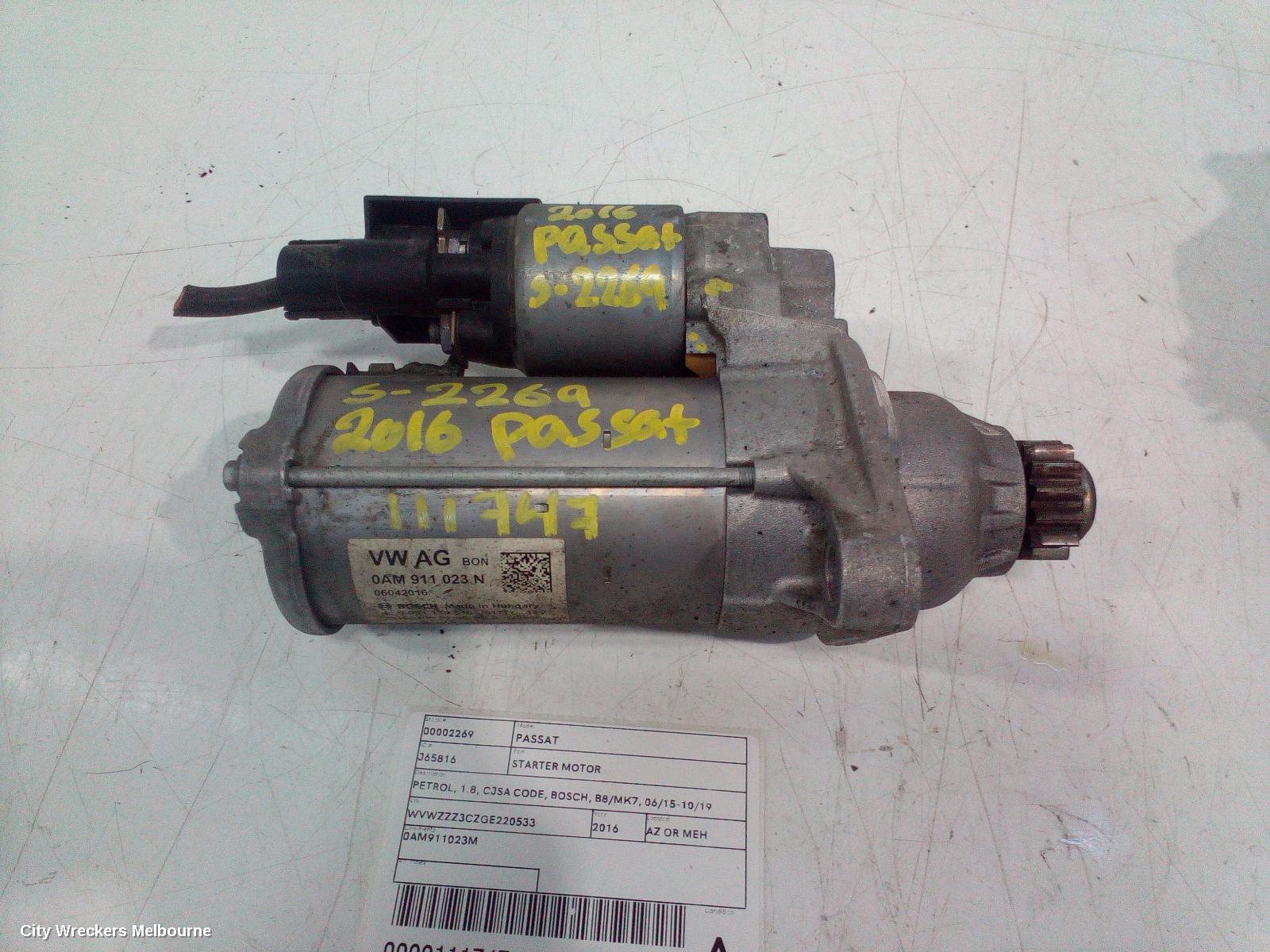 VOLKSWAGEN PASSAT STARTER, PETROL, 1.8, CJSA CODE, BOSCH, B8/MK7, 06/2015 - 10/2019 - Image 2