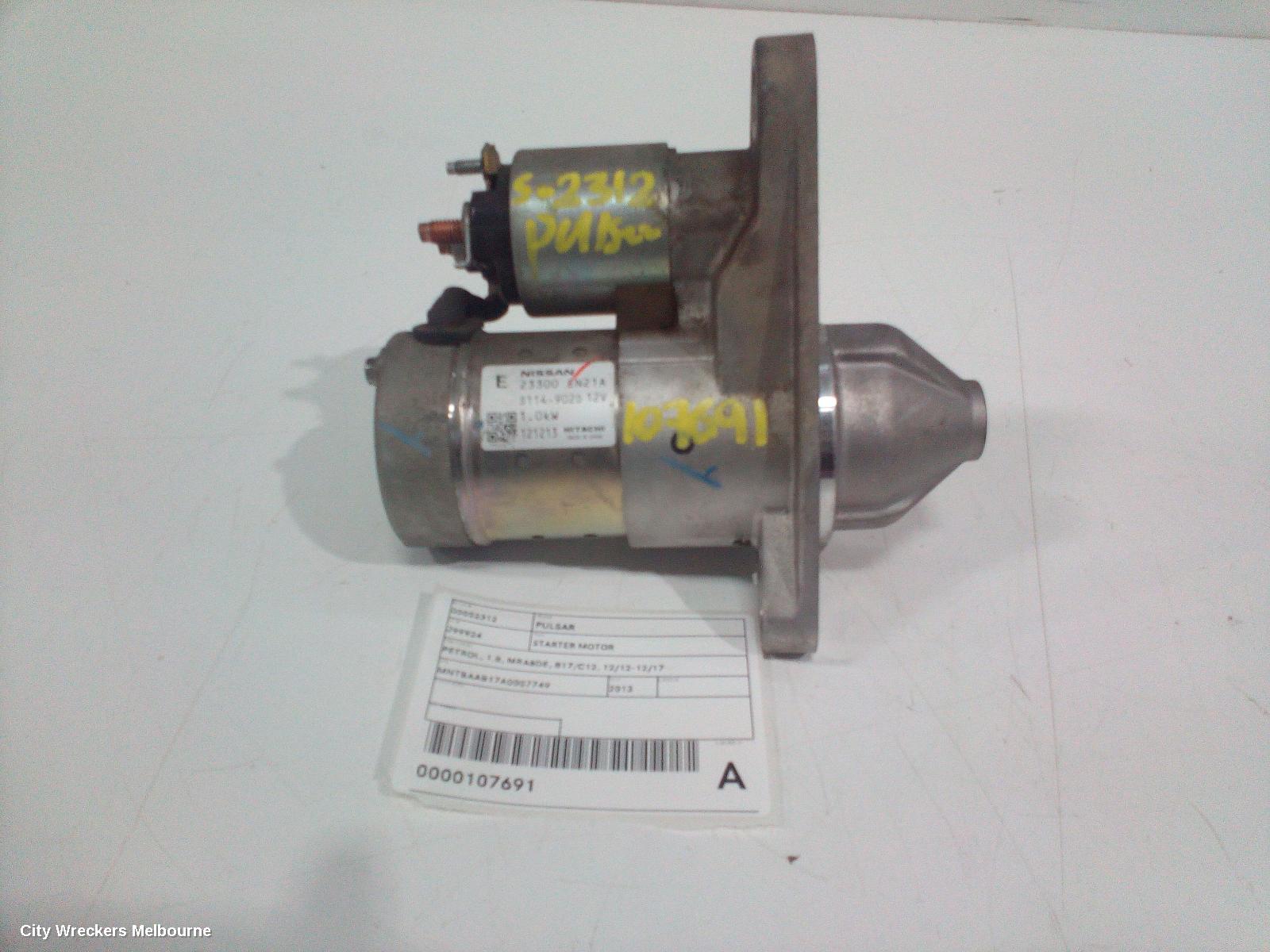 NISSAN PULSAR STARTER, PETROL, 1.8, MRA8DE, B17/C12, 12/2012 - 12/2017 - Image 1