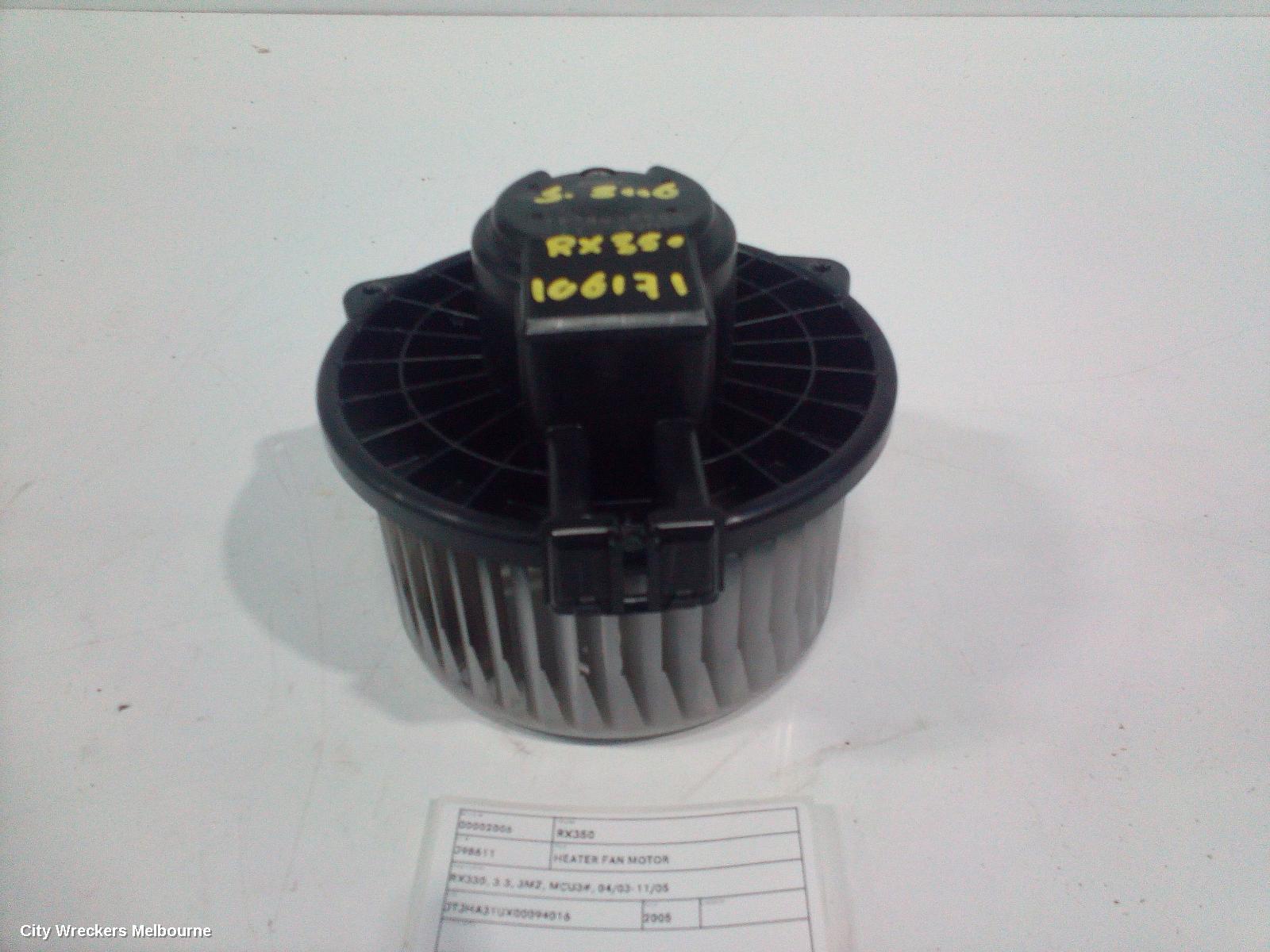 LEXUS RX SERIES HEATER FAN MOTOR, RX330, 3.3, 3MZ, MCU3#, 04/2003 - 11/2005 - Image 1
