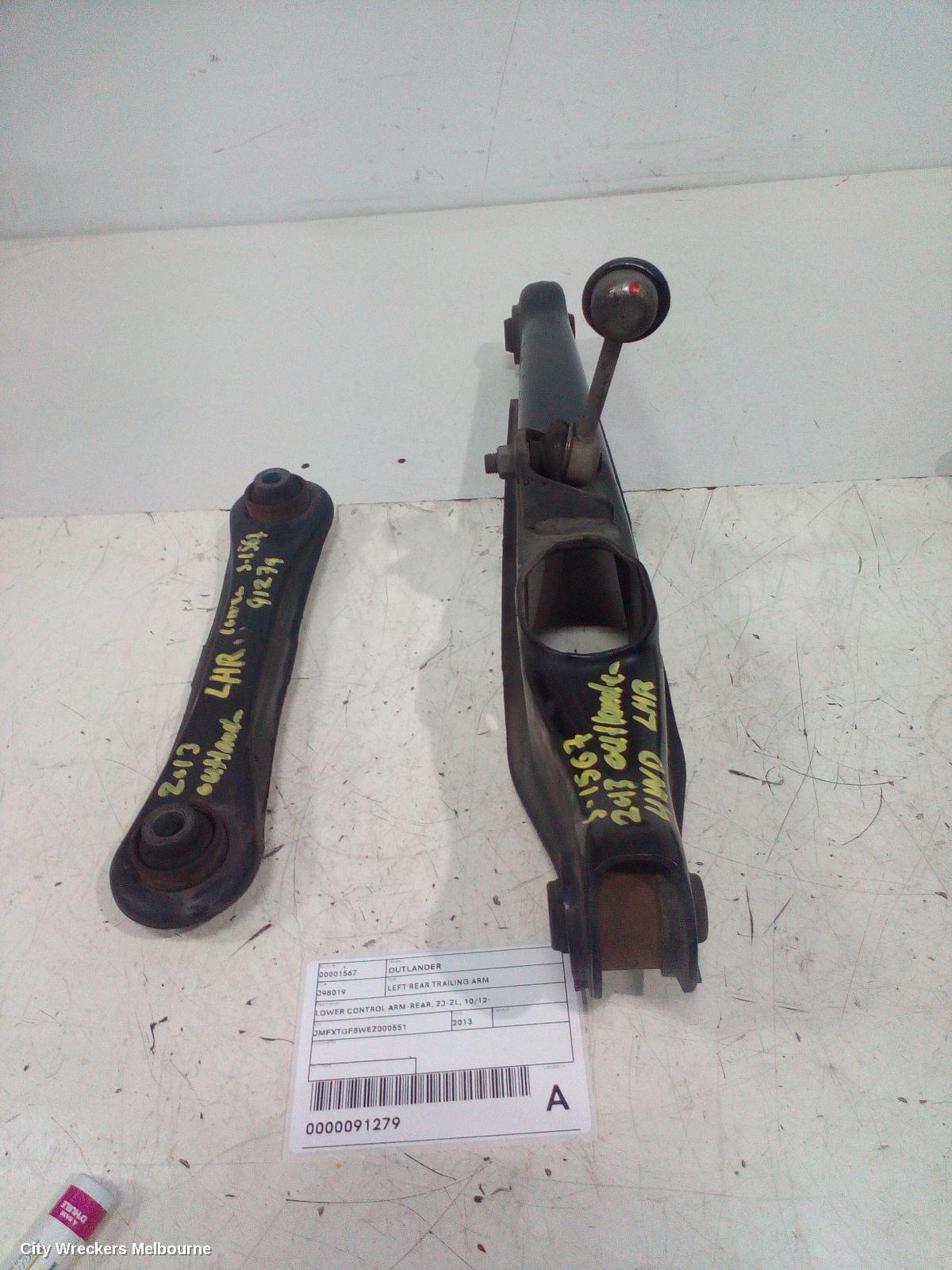 MITSUBISHI OUTLANDER LEFT REAR TRAILING ARM, LOWER CONTROL ARM-REAR, ZJ-ZL, 10/2012 ONWARDS - Image 3