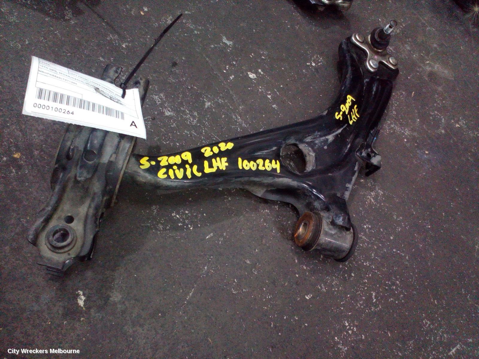 HONDA CIVIC LEFT FRONT LOWER CONTROL ARM, 10TH GEN, SEDAN/HATCH, VTI/VTI-S, 05/2016 - 08/2021 - Image 1