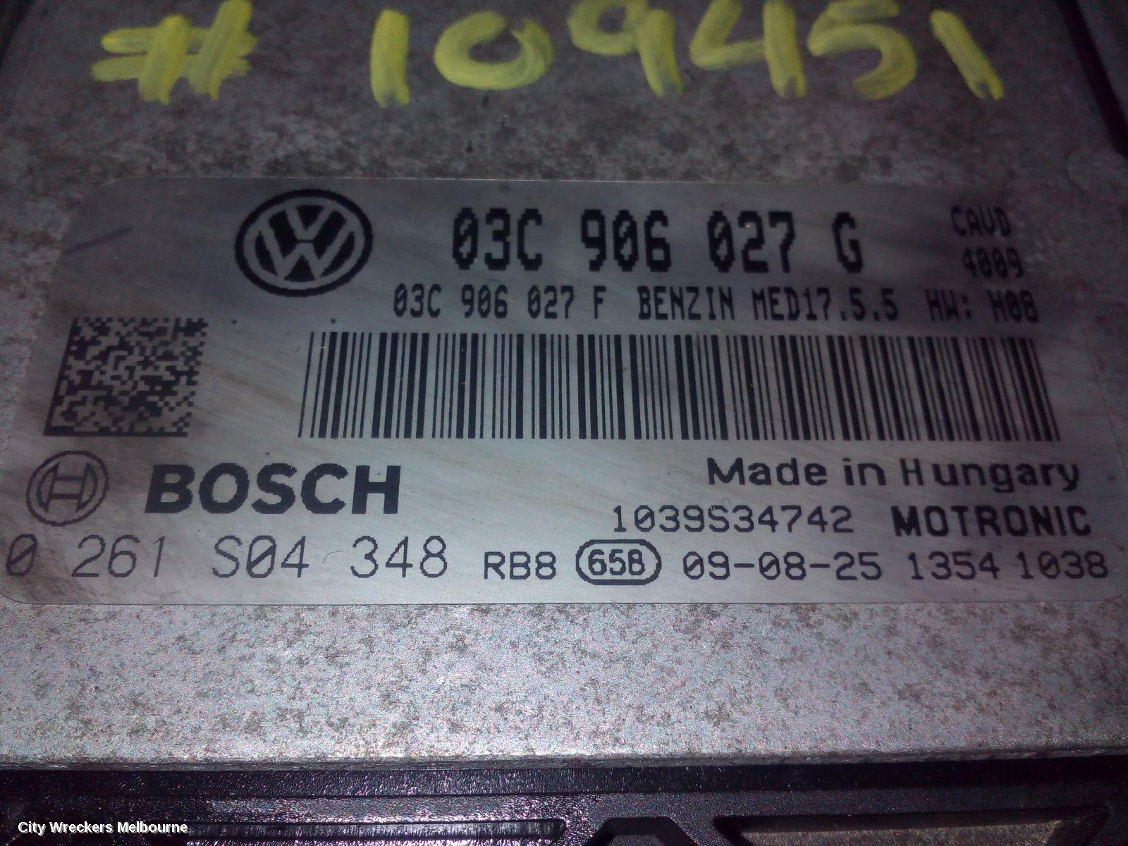 VOLKSWAGEN GOLF ECU, ENGINE ECU, 1.4, PETROL, CAVD CODE, ECU ONLY, GEN 6, 10/2008 - 01/2016 - Image 3
