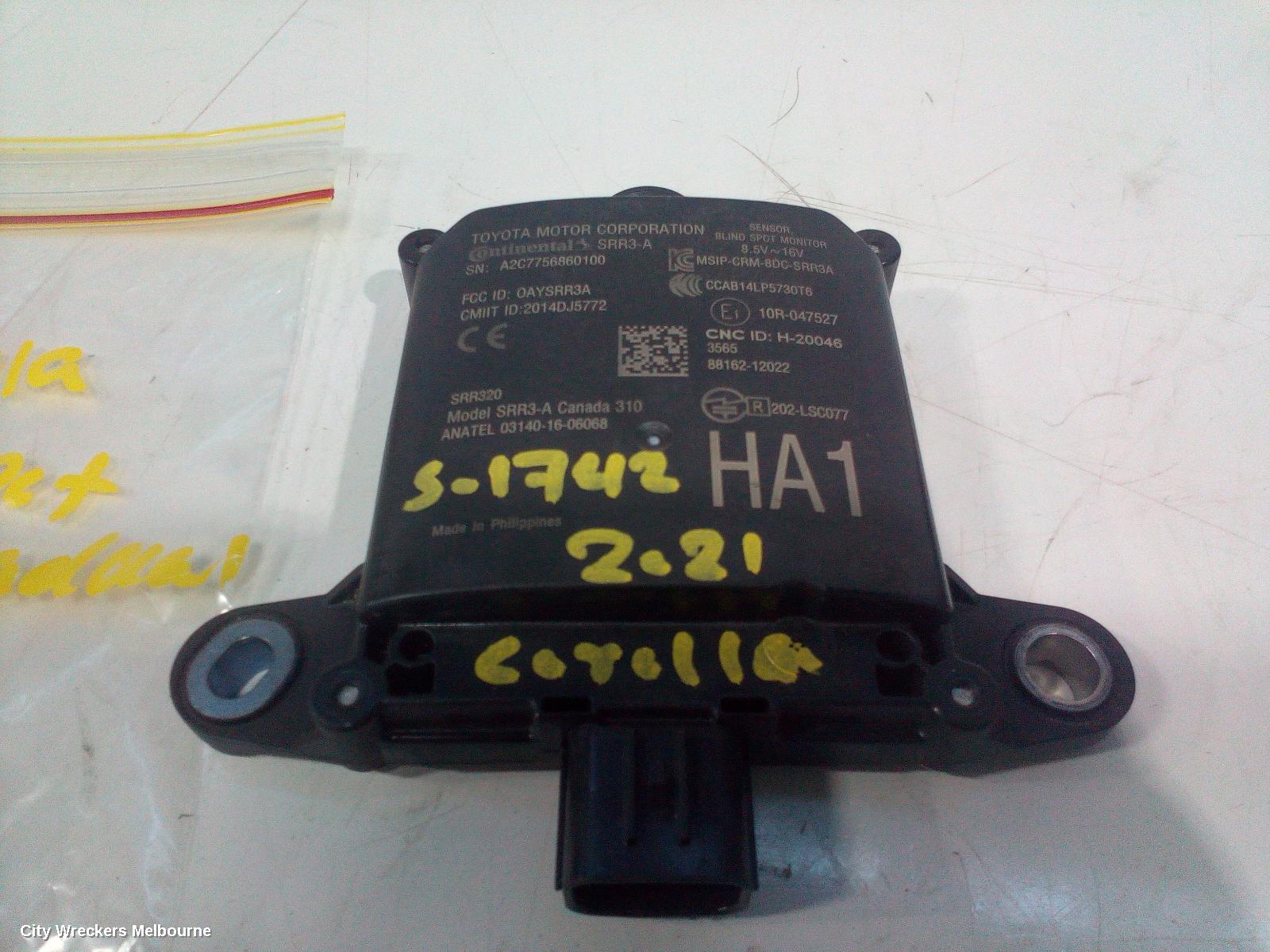 TOYOTA COROLLA, E210, 07/2018 ONWARDS, LHR BLIND SPOT MONITOR SENSOR MODULE  A2C7756860100: 106690 - Image 2
