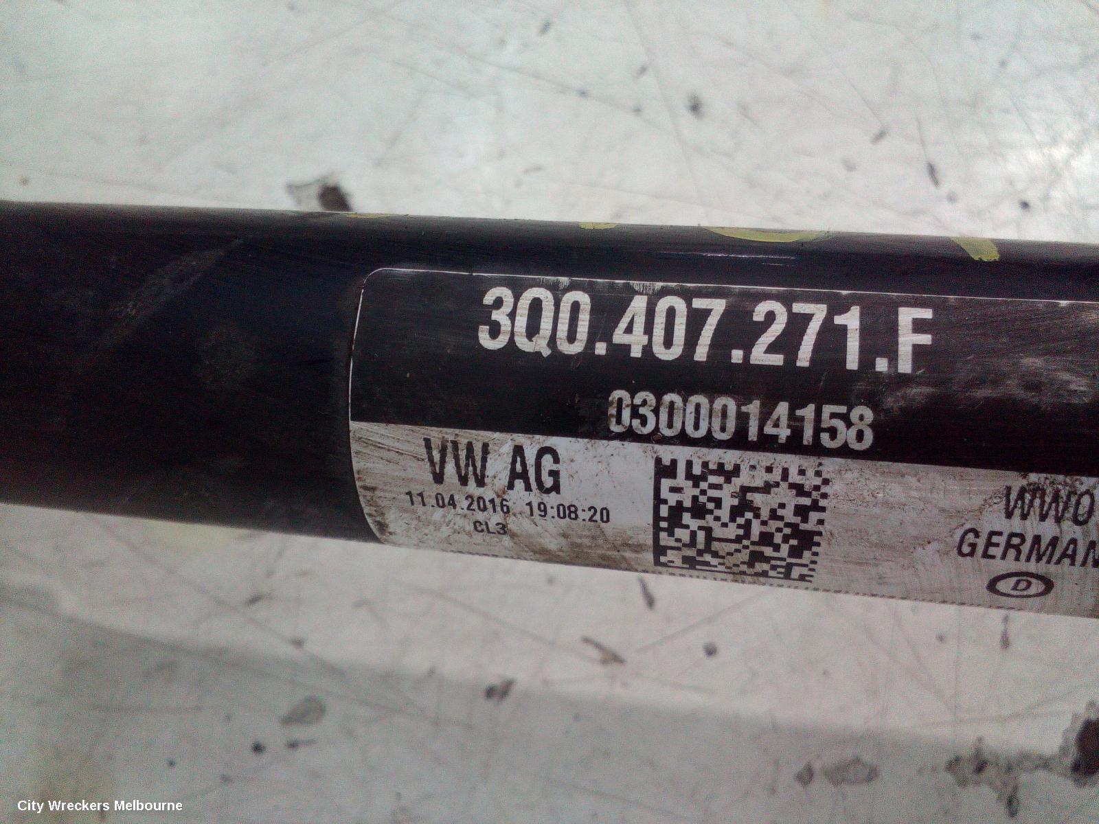 VOLKSWAGEN PASSAT LEFT DRIVESHAFT, FRONT, PETROL, 1.8, TURBO, B8/MK7, 06/2015 - 10/2019 - Image 2
