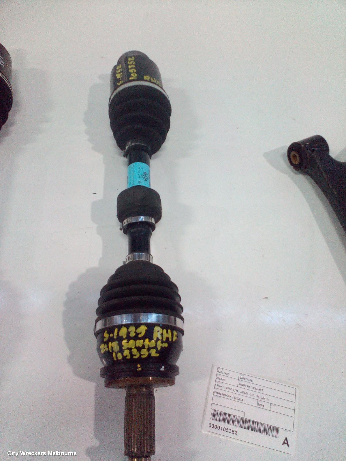 HYUNDAI SANTA FE RIGHT DRIVESHAFT, FRONT, AUTO T/M, DIESEL, 2.2, TM, 03/2018 ONWARDS - Image 2