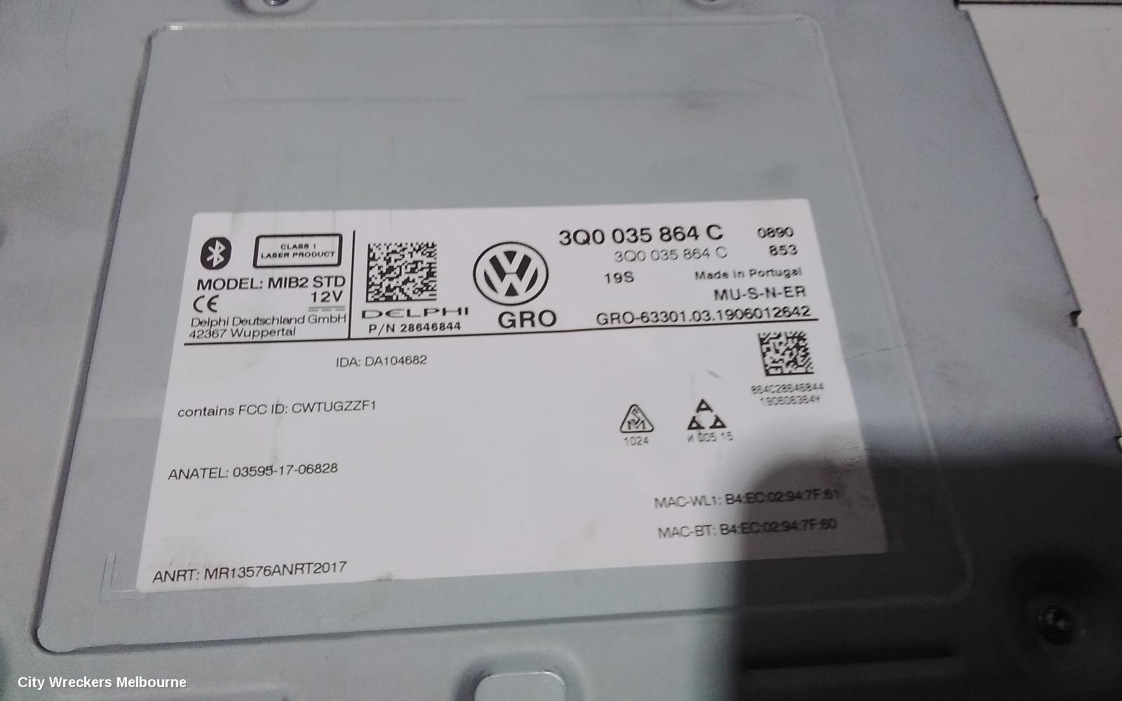 VOLKSWAGEN TIGUAN RADIO/CD/DVD/SAT/TV, 5NA, DISPLAY UNIT, DISCOVER PRO, 9.2IN TOUCHSREEN, SAT NAV TYPE, LIFE, 06/2016 ONWARDS - Image 3