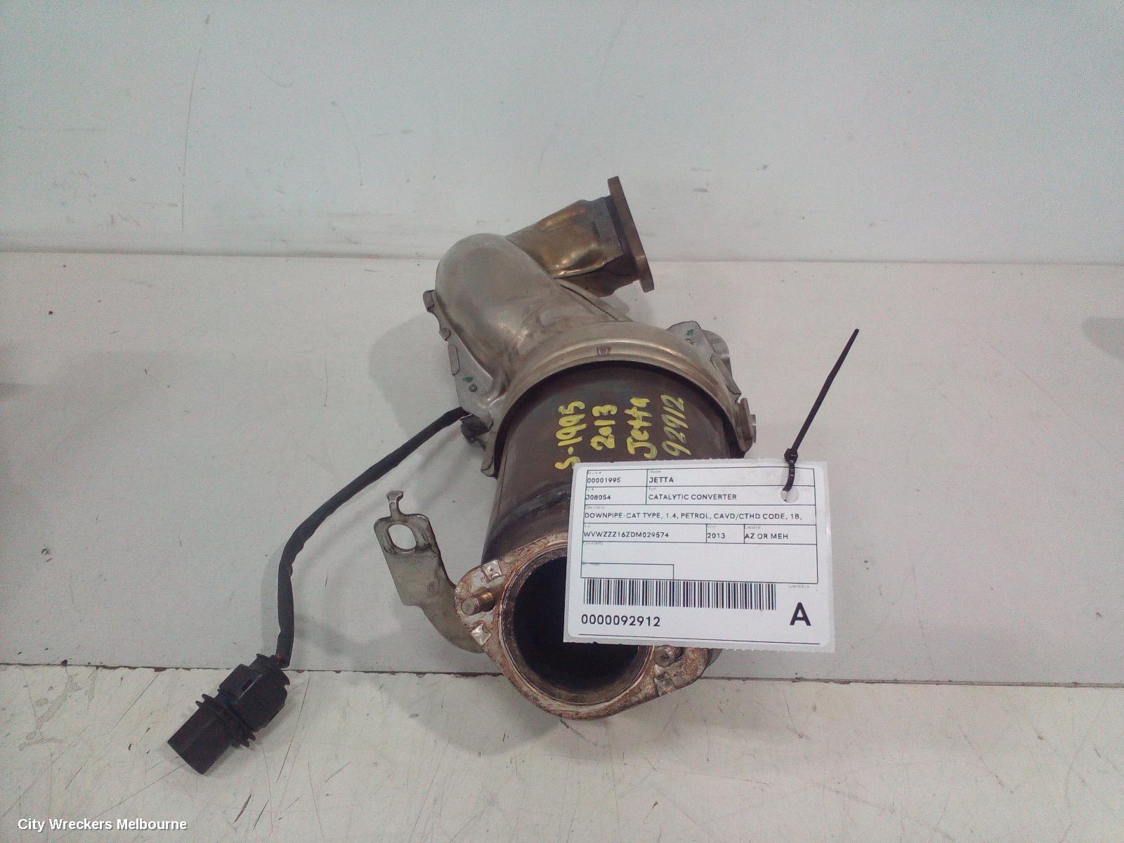 VOLKSWAGEN JETTA CATALYTIC CONVERTER, DOWNPIPE-CAT TYPE, 1.4, PETROL, CAVD/CTHD CODE, 1B, 02/2011 - 12/2017 - Image 1