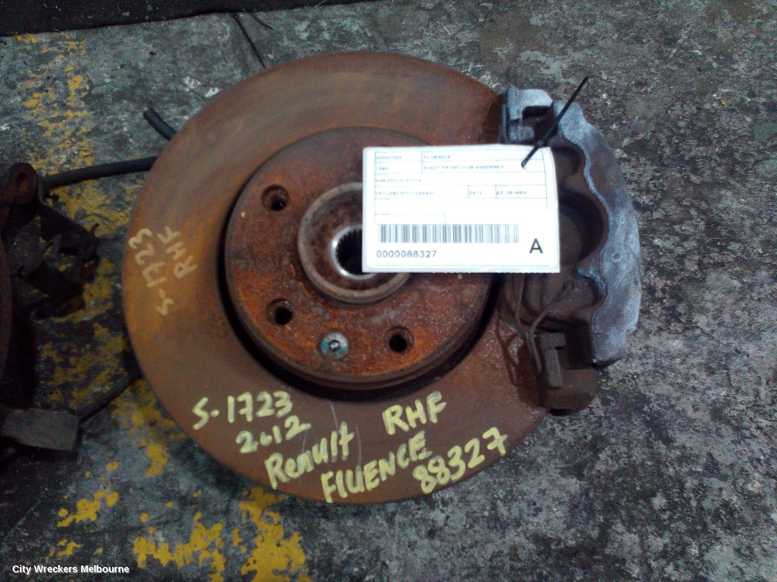 RENAULT FLUENCE RIGHT FRONT HUB ASSEMBLY, X38 09/2010 - 01/2016 - Image 1
