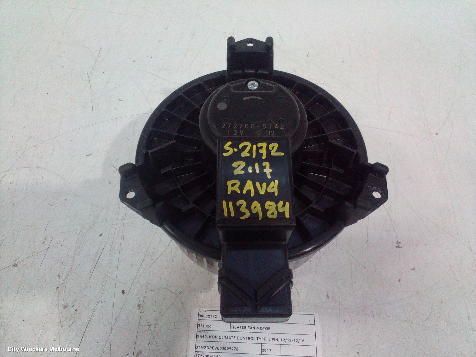 TOYOTA RAV4 HEATER FAN MOTOR, XA40, NON CLIMATE CONTROL TYPE, 2 PIN, 12/2012 - 12/2018 - Image 2