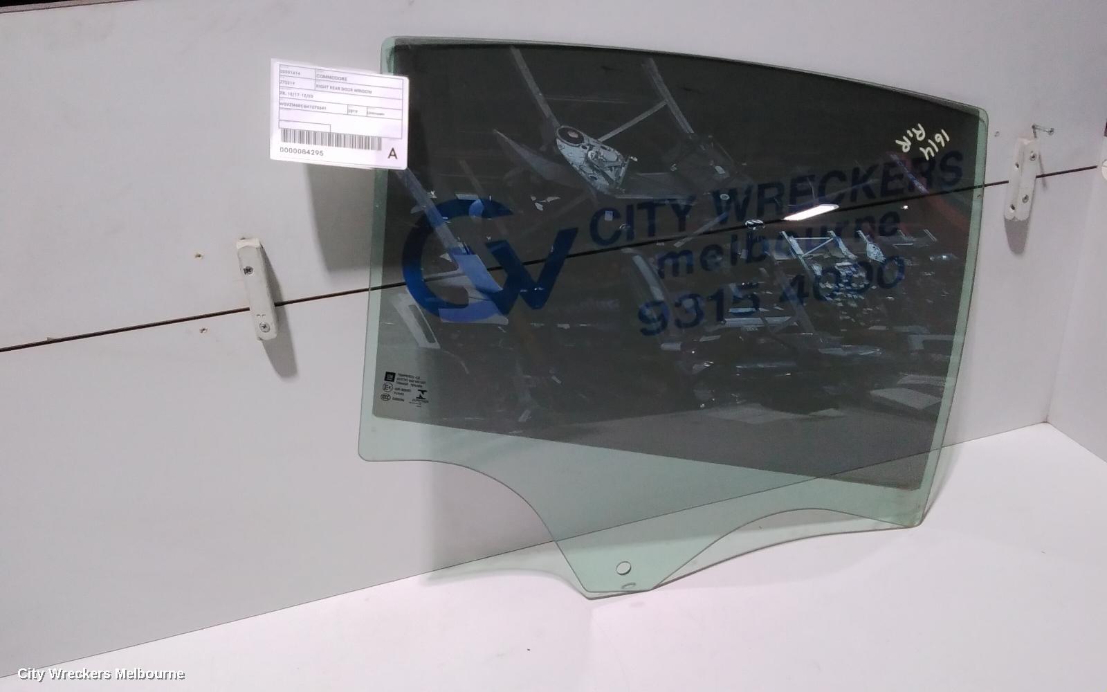 HOLDEN COMMODORE RIGHT REAR DOOR WINDOW, ZB, 10/2017 - 12/2020 - Image 1