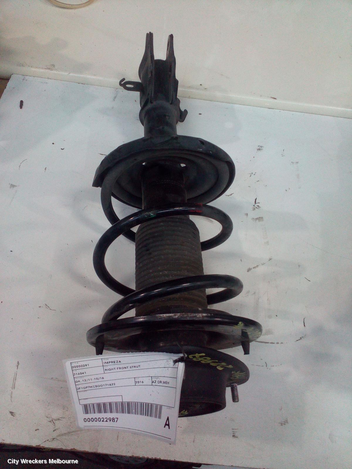 SUBARU IMPREZA RIGHT FRONT STRUT, G4, 12/2011 - 10/2016 - Image 2