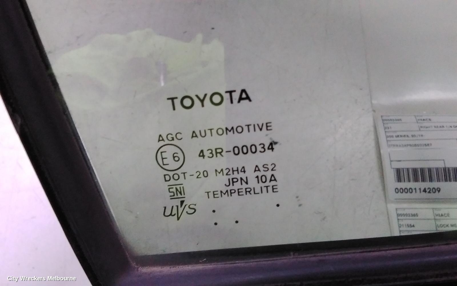 TOYOTA HIACE RIGHT REAR 1/4 DOOR GLASS, 300 SERIES, 02/2019 ONWARDS - Image 2