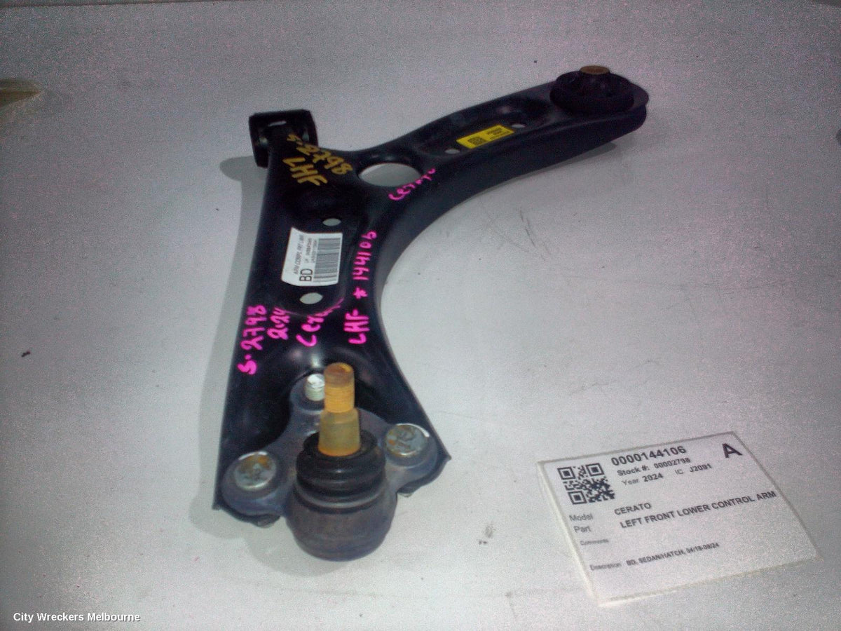 KIA CERATO LEFT FRONT LOWER CONTROL ARM, BD, SEDAN/HATCH, 04/2018 - 09/2024 - Image 1