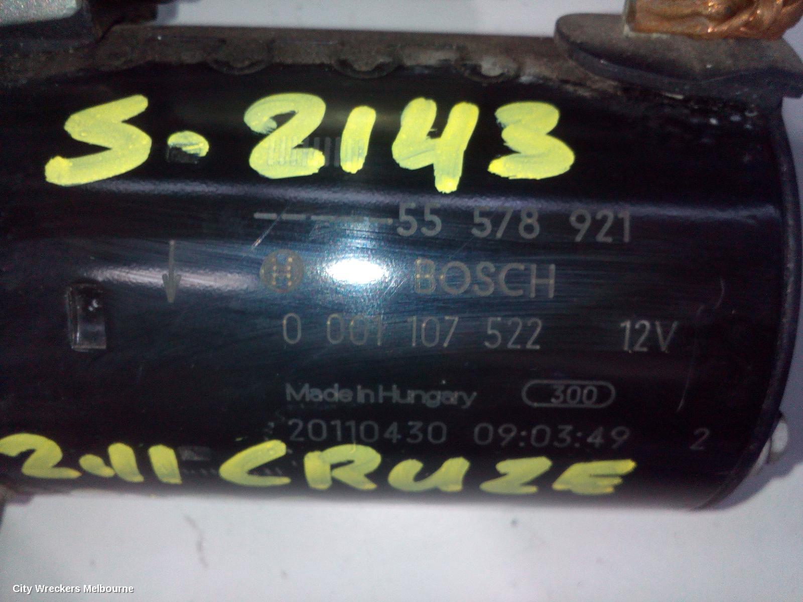 HOLDEN CRUZE STARTER, 1.4, 19UN, JH, 03/2011 - 01/2017 - Image 3