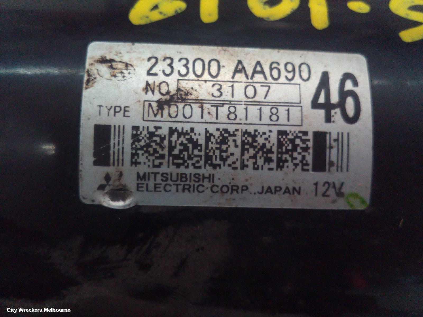 SUBARU IMPREZA STARTER, PETROL, FB20, MANUAL, 6 SPEED, G4, 12/2011 - 10/2016 - Image 3