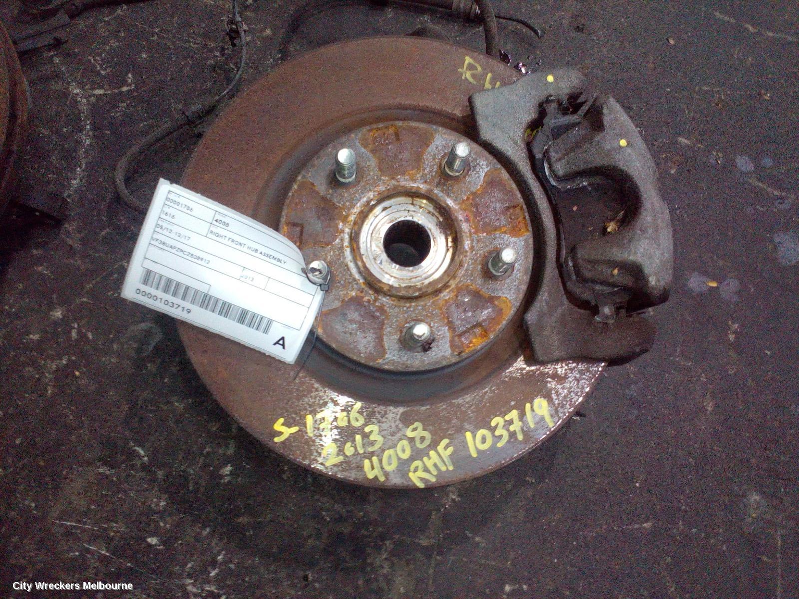 PEUGEOT 4008 RIGHT FRONT HUB ASSEMBLY, 05/2012 - 12/2017 - Image 1