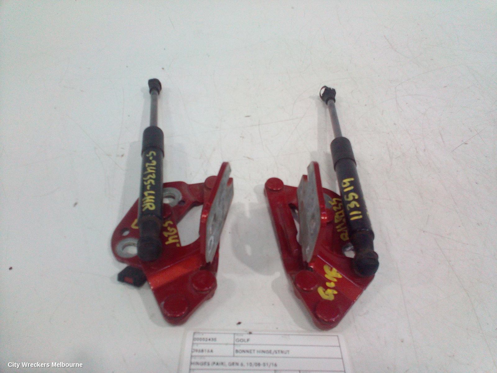 VOLKSWAGEN GOLF BONNET HINGE/STRUT, HINGES (PAIR), GEN 6, 10/2008 - 01/2016 - Image 2