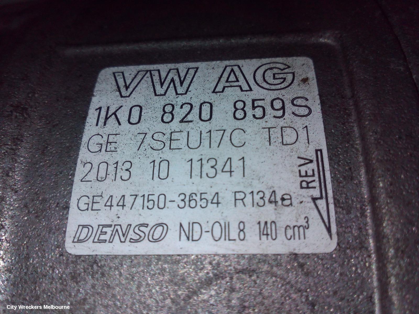 VOLKSWAGEN TIGUAN A/C COMPRESSOR, 5N, PETROL, DENSO BRAND (7SEU17C), 05/2008 - 08/2016 - Image 2