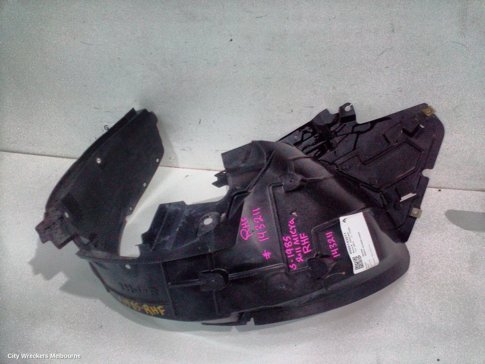 NISSAN MICRA RIGHT GUARD LINER, K13, 11/2010 - 11/2012 - Image 1
