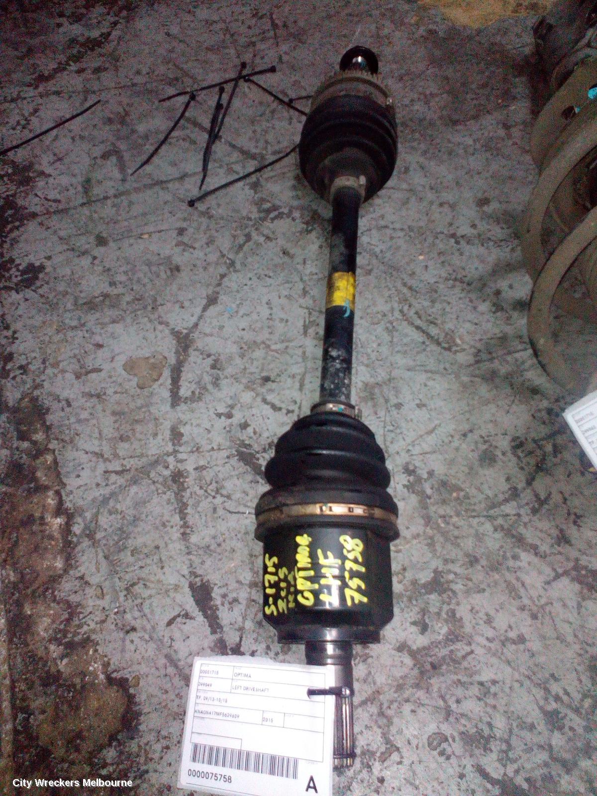 KIA OPTIMA LEFT DRIVESHAFT, TF, 09/2013 - 10/2015 - Image 1