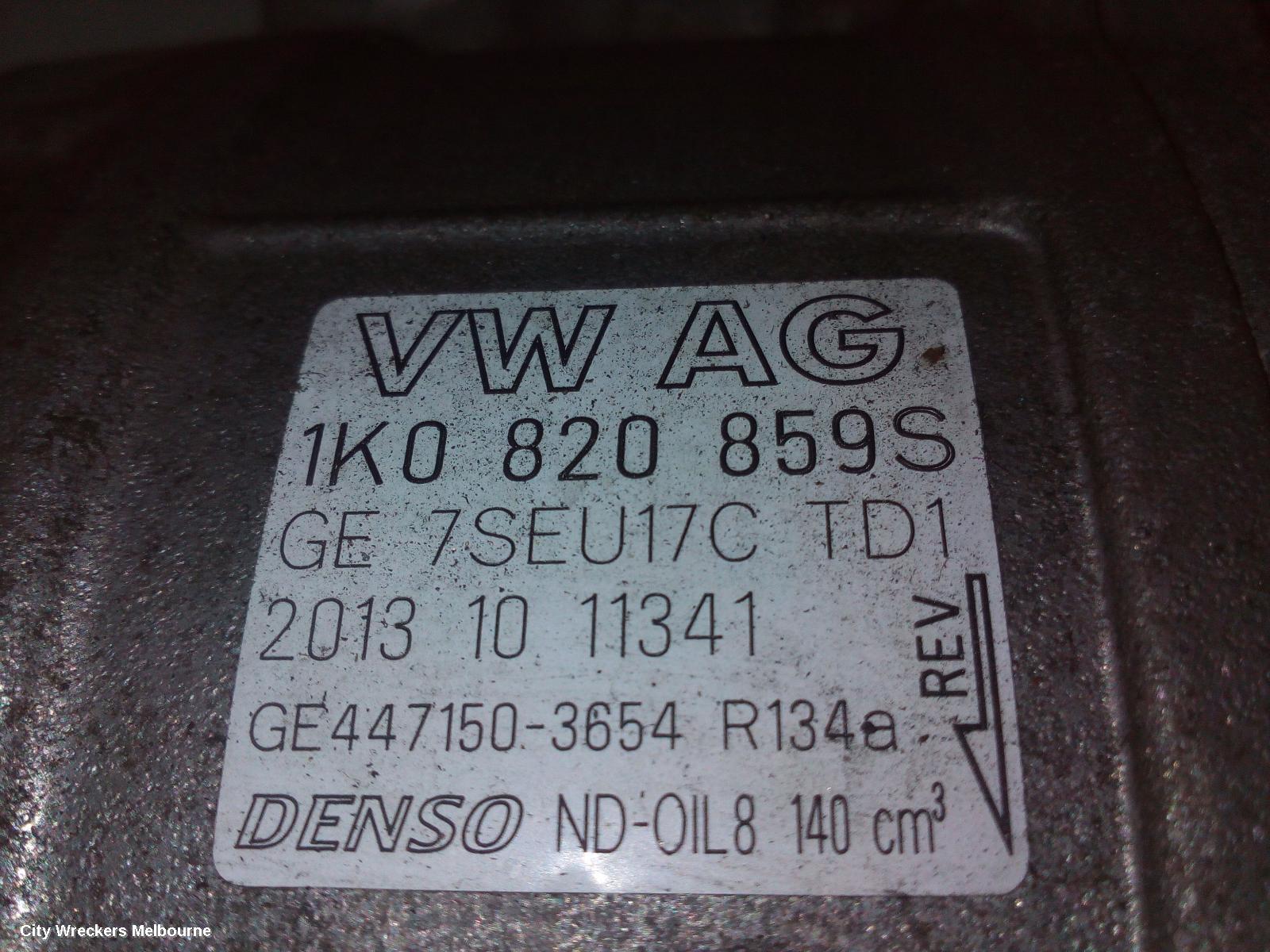 VOLKSWAGEN TIGUAN A/C COMPRESSOR, 5N, PETROL, DENSO BRAND (7SEU17C), 05/2008 - 08/2016 - Image 1