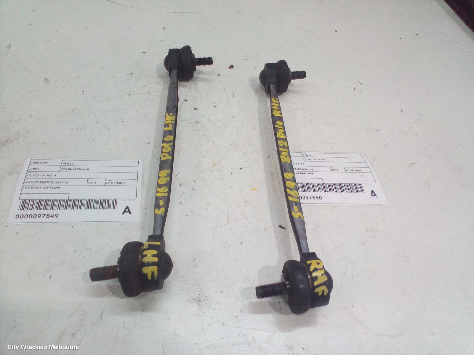 VOLKSWAGEN POLO STABILISER BAR, 6R, 05/2010 - 05/2014 - Image 2