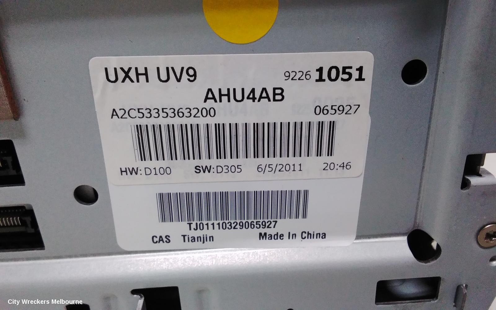 HOLDEN COMMODORE RADIO/CD/DVD/SAT/TV, DISPLAY/CONTROL PANEL ONLY, SINGLE DISC CD PLAYER, W/ SAT NAV, VE, HSV/CALAIS/SSV, 09/2009 - 04/2013 - Image 3